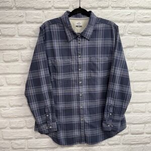 Ridgecut Toughwear Women Button Up Shirt Sz XL Blue Plaid Long Sleeve Excellent!